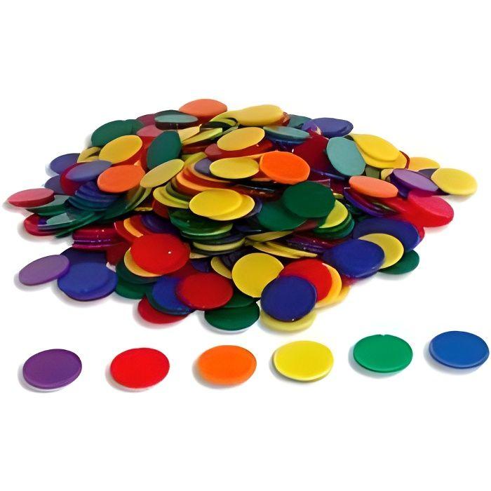 Plastic Tokens - Pack of 500 Opaque Plastic Tokens - 6 Assorted Colors