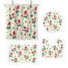 Christmas Dwarf Printed Bathroom 4-Piece Set 180X180 Waterproof Shower Curtain Floor Mat Toilet Mat U-Shaped