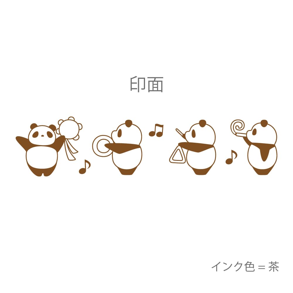 Overglad Panda and Little Panda Stamp Roll Stamp Music PNN-076