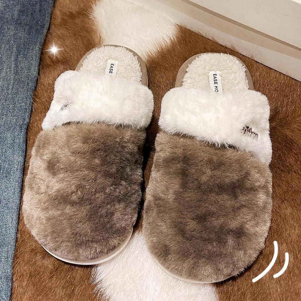 Women's and Men's Non-Slip Winter Plush Cotton Slippers