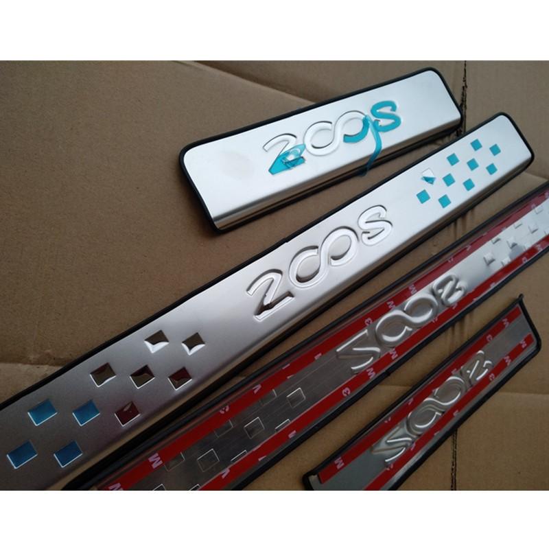 Car Styling For Peugeot 2008  2014- Auto Door Sill Plate Trim Stainless Steel Threshold Kick Pedal Scuff