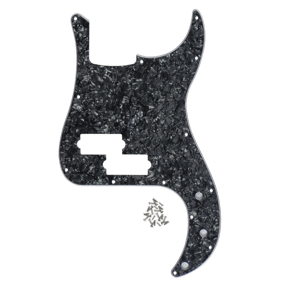 FLEOR 1pcs Bass Pickguard 4 Strings Guitar Scratch Plate 13 Holes for PB Bass Without Truss Rod Hole Style