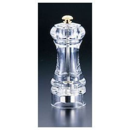 

IKEDA Pepper Mill PMA-120, Acrylic Body, Iron Fittings, Brass Knob, Japan, PPPA9