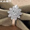 925 Silber Große Blume Kristall 7-10 Ring Charm Zubehör Für Frauen Schmuck