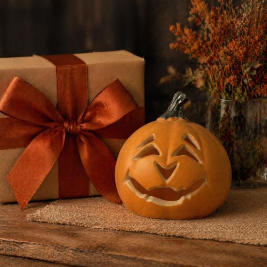 Indoor Outdoor Pumpkin Light Halloween Creepy Light, Jack-O-Lantern Decoration, Scary Decorative Lantern Hollow Lamp for Holiday Parties