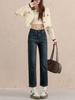 2025 Retro Stretch Slimming Cigarette Jeans - Autumn/Winter Straight-Leg Baguette Pants