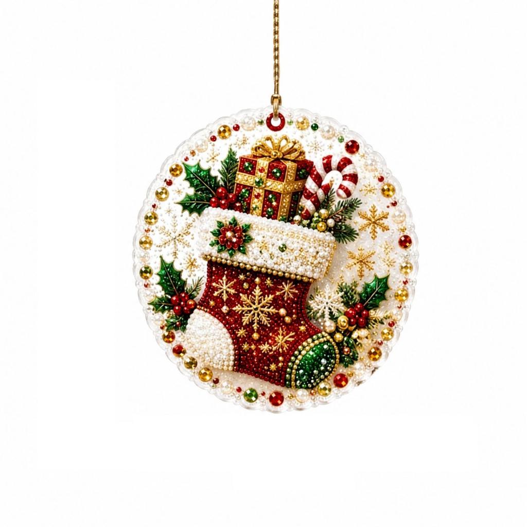 Christmas Tree Ornament, 2D Christmas Hanging Decoration, 1 Material
