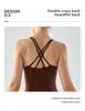 Women's Long Yoga Vest with Chest Pad, U-Neck, Tight-Fit, Beautiful Back, Sleeveless Fitness Sports Top