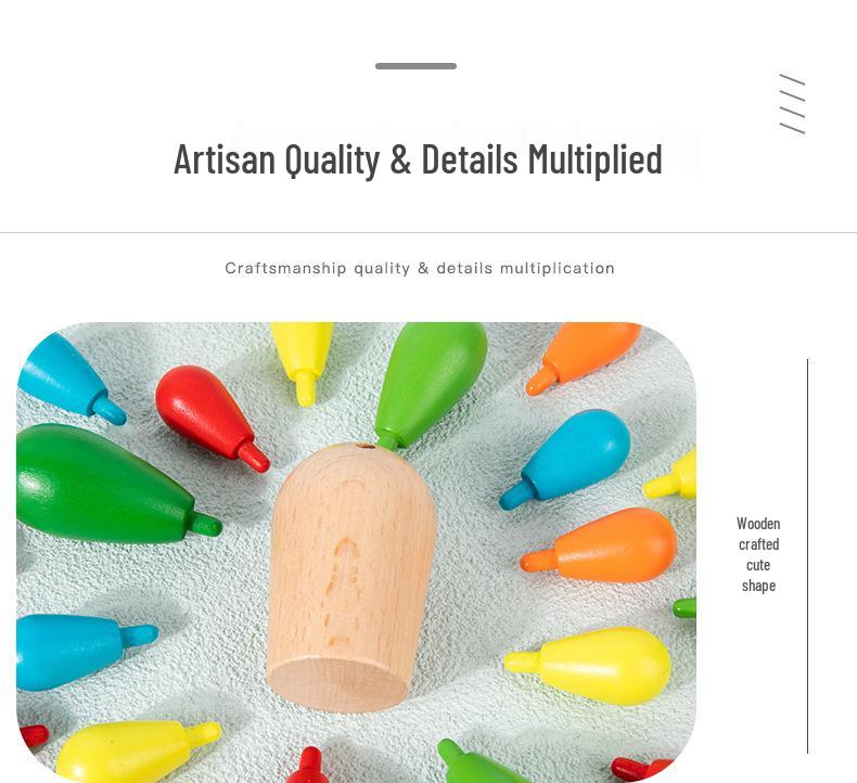 Creative Interlocking Wooden Cactus Balancing Blocks - Educational & Colorful Modeling Toy Set