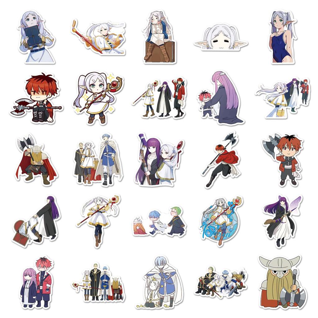 50 Frieren: Beyond Journey's End Anime Stickers - Personalized Cartoon Decor for Phone Cases & Suitcases