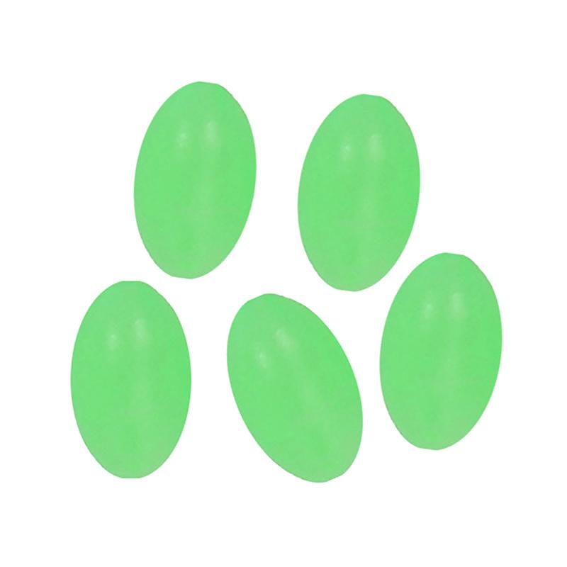 375Pcs/Box Luminous Fishing Beads Olive Green Oval Plastic Fish Beads Anti-Collision Bean Glowing Sink Beads Fishing Gear