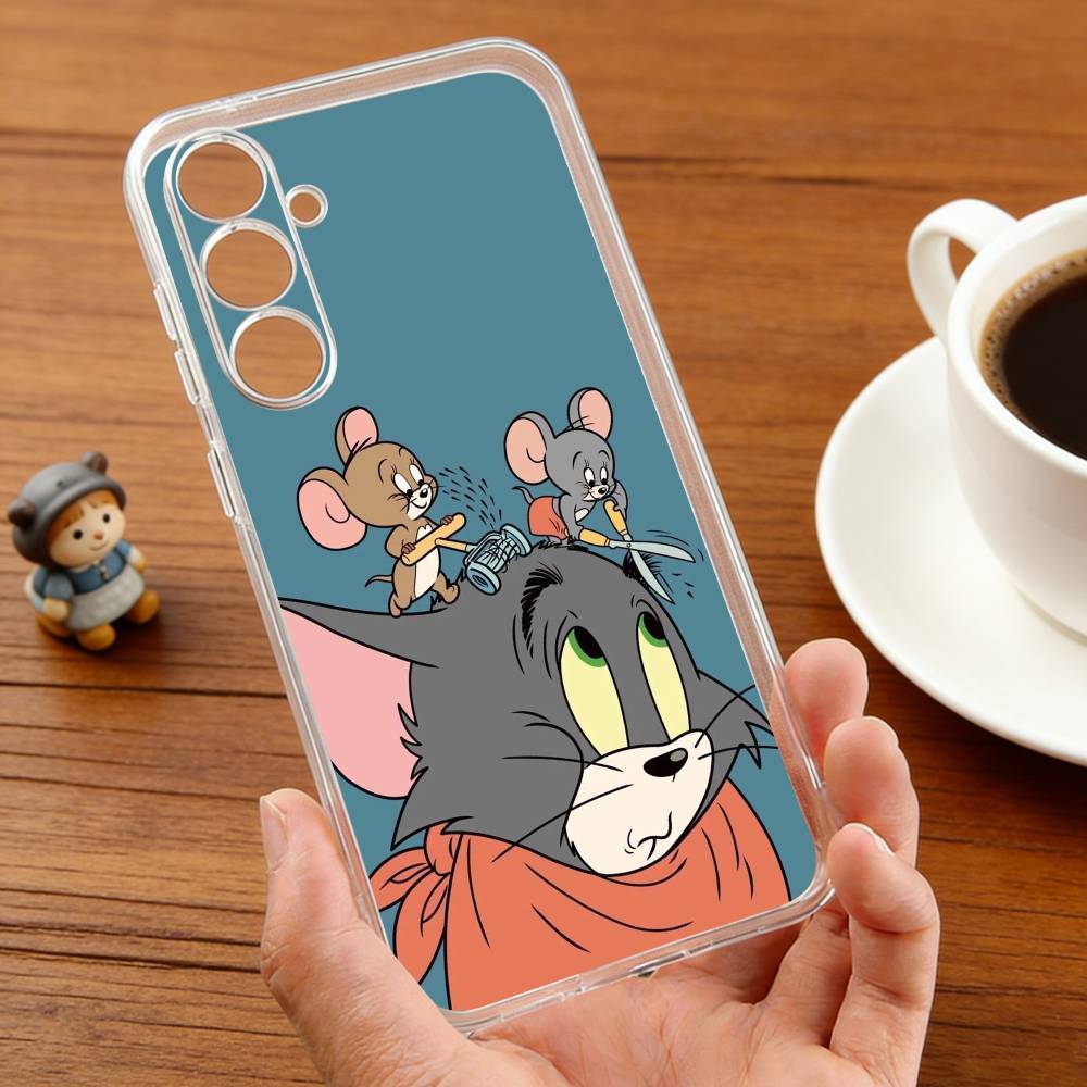 F-Funny TomS Cartoon J-JerryS phone Case For Samsung S30,23,21,22,20, FE lite,S10,9,8,7 PIus Note20ultra Soft Transparent