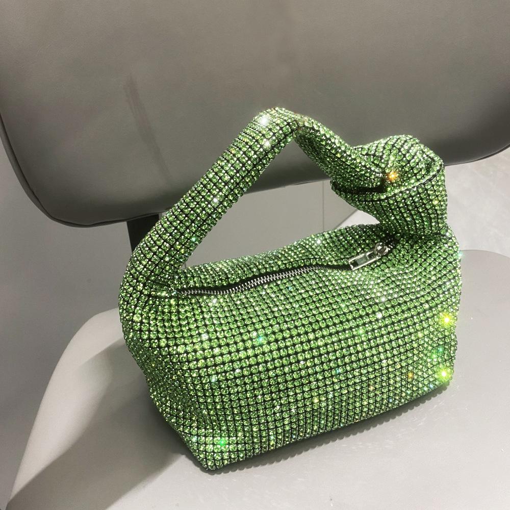 Women'S Bag Rhinestone Dinner Bag Big Diamond Knotted Hand Bag Fashion Full Diamond Armpit Bag Women'S Bag Small Bag