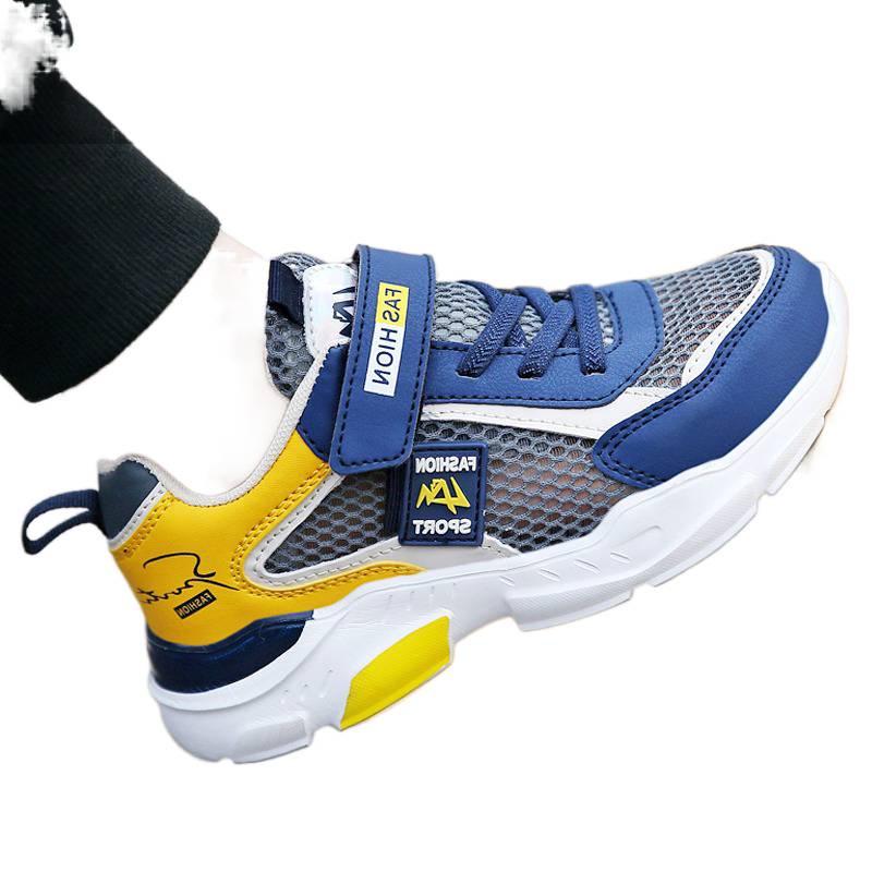 Tênis de Corrida Respirável de Malha para Meninos – Sola Macia, Design 2025