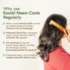 Nat Habit Kacchi Neem Wooden Comb -Soaked In 17 Herbs Neem, Castor & Coconut Oil For Multi-Shine,Suited For All Hair Types (Dual Tooth)