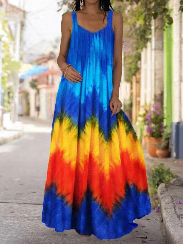 2025 Bohemian Off Shoulder Strapless 3D Tie Dye Dress