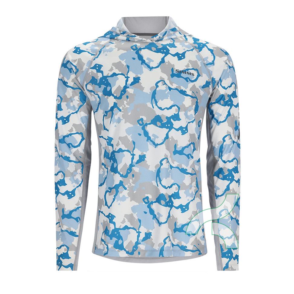 SIMMS Fishing Suit UPF50 Long Sleeve Hoodie Quick Drying Breathable Sunscreen Clothing Luya Outdoor T-Shirt New