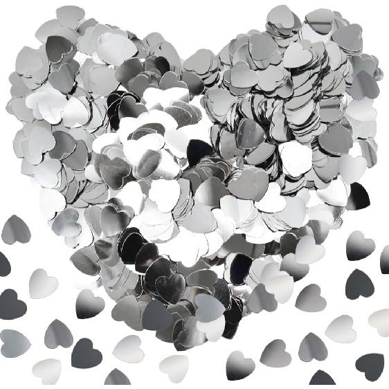 60g Love Heart Table Confetti 15mm Party Glitter Sequ Plastic Confetti Sprinkles Decorations for Wedding Festival Birthday (AX/Pink)