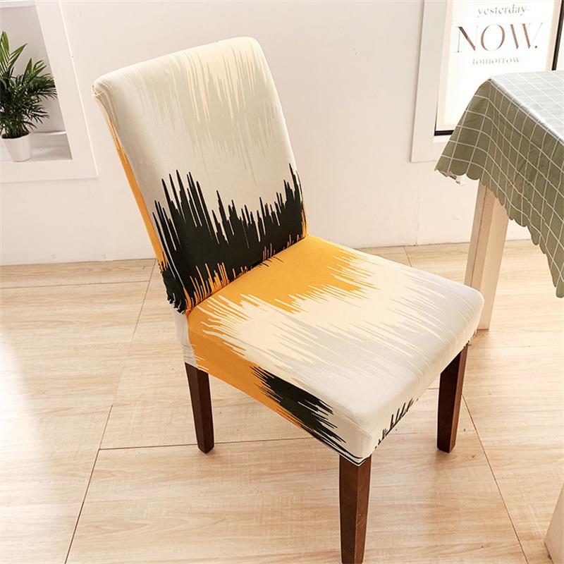 Simple Printed One Piece Elastic Chair Cover for Home Office Dinner Room  Dustproof Chair Seat Cover Home Chair Slipcover Case