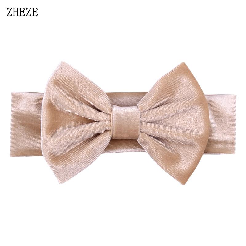 Baby Soft 5" Hair Bow Headband Kids Girls Velvet Headwrap Turband Toddler Photo Pro DIY Hair Accessories