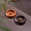 FY Small Black Sandalwood Wooden Incense Holder with 4 Different Size of Caliber Household Stick Incense Burners