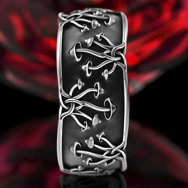 Men's Fashionable Retro Style Ring with Small Mushroom Shape and Halloween Theme