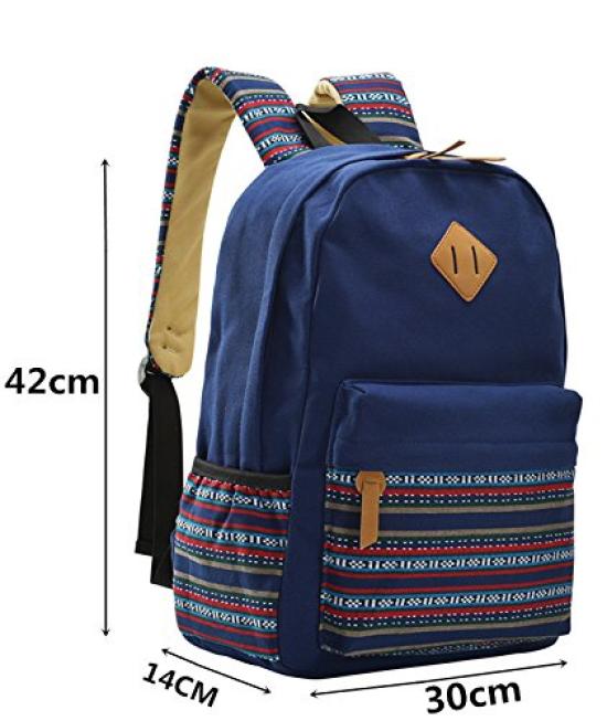 iSmile and Outdoor Perfect for and Casual Black Backpack, Men's Women's, Canvas, Commuting, School, Use,