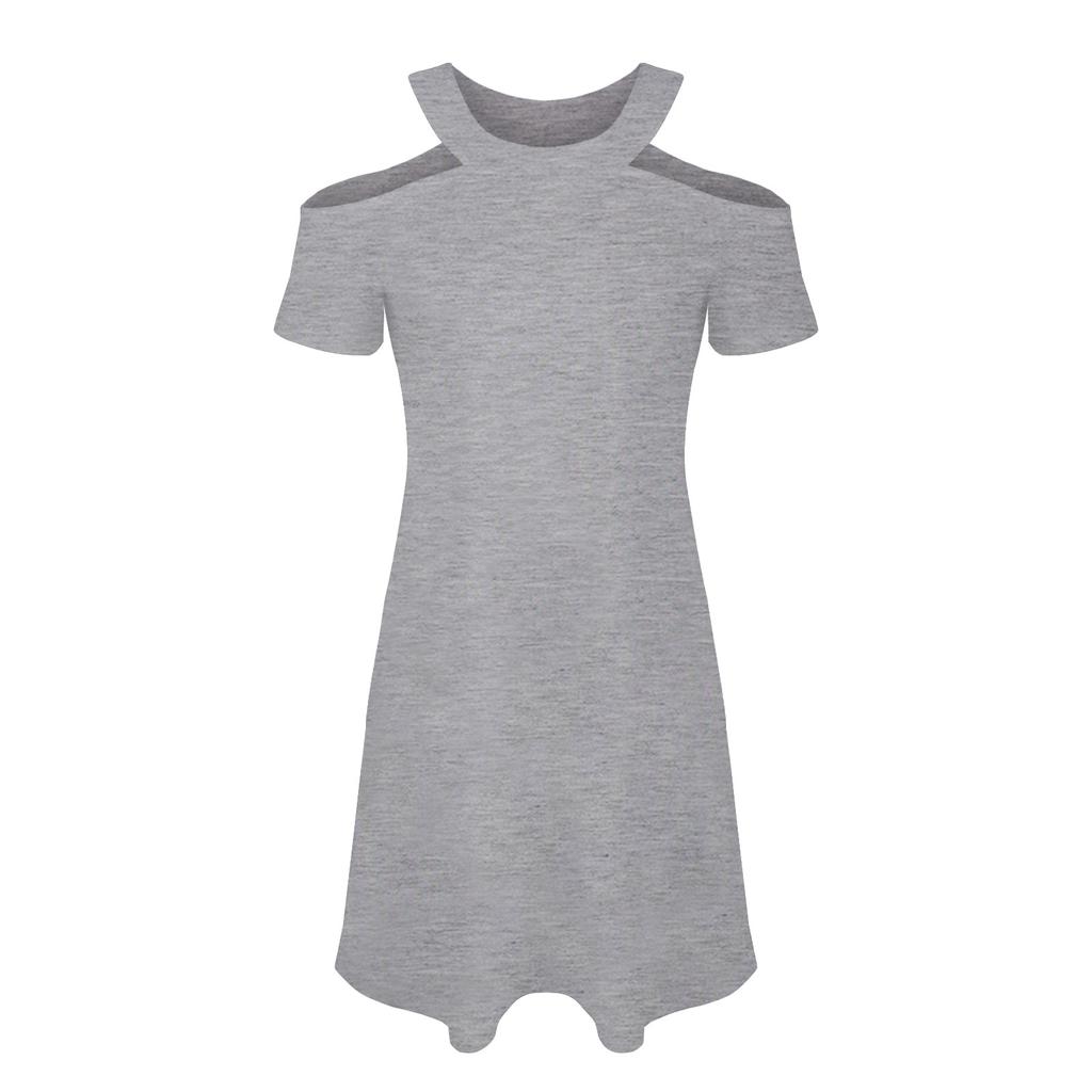 Damen Sommerkleider für Frauen 2022 Einfarbiges trägerloses Freizeitkleid