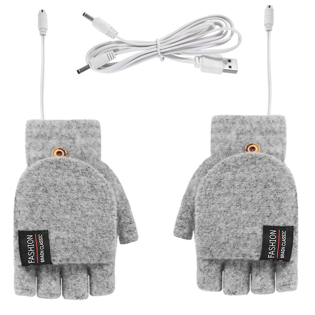 Heated Gloves Ladies Men Winter Gloves Electric Heated Gloves Laptop Gloves With Double-Sided Heat Finger Warmers Winter For Women And Girls