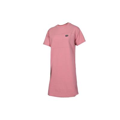 Solid Color Spliced Loose Breathable Casual Sports Short Sleeve Dress Women Dresses Pink 595996-14