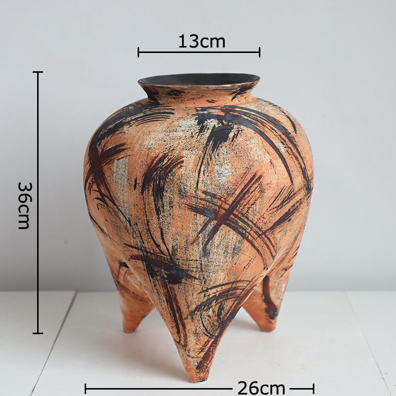 

Oil Painting Graffiti Ceramic Vase Retro Plant Pot Table Decoration Flower Arrangement Floral Vases Room Aesthetic Decor