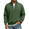 Men's Raglan Stitching Stand Collar Zipper Casual Loose Sweatshirt