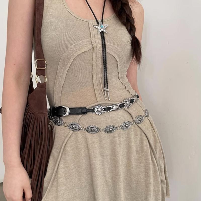 Damski Skórzany Pasek Modny Letni Cienki Pasek Dekoracyjny do Dżinsów Sukienki Pasek do Talii