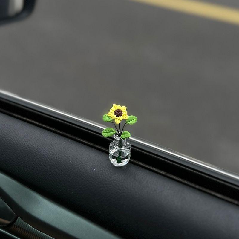 Sunflower Car Dashboard & Window Trim Cute Creative Car Interior Accessories, Dashboard Decor