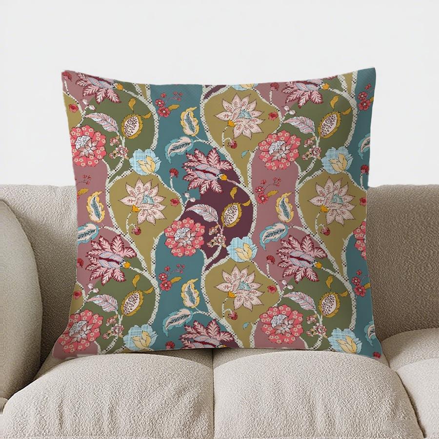 Exquisite Geometric Ethnic Pattern Double-sided Printed Pillow Cover Short Plush Suitable Living Rooms Sofas Throw Cushion Cover