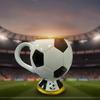 Einzigartige 3D-Fußballharz-Tasse mit hochwertigem Edelstahl-Innenleben für Heiß- und Kaltgetränke, Kaffee-Trinkbecher