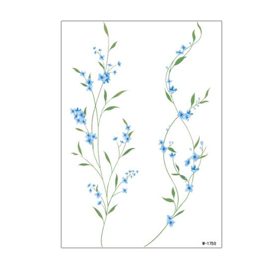 Jijijing 1 Sheet Colorful Flower Tattoo Stickers, Waterproof Temporary Fake Arm Chest Shoulder Tattoos for Women