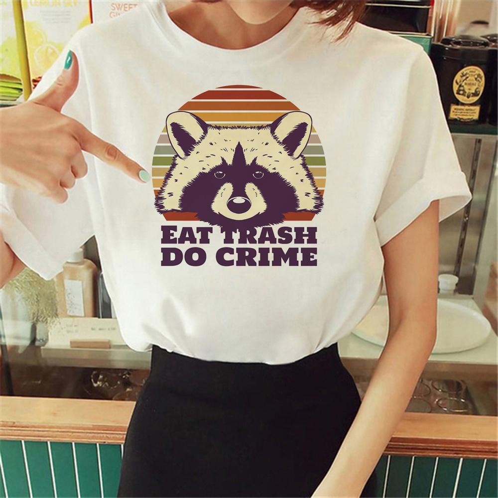 Racoon T-shirts Women Streetwear Funny Harajuku T Shirt Female Comic Female Tops Manga Clothes