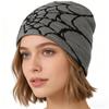 Unisex Knitting Hat Spider Web Pattern Jacquard Design Stretchy Fit Soft Hat Hiking Traveling Outdoors Warm Winter Hat