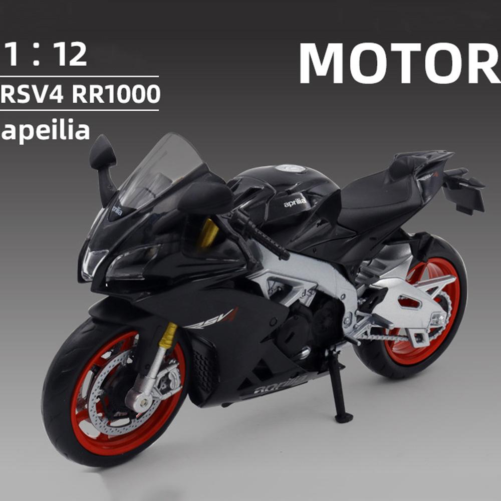 1:12 Aprilia Rsv4 Suzuki Gsx R1000r Alloy Motorcycle Model Diecast Car Toy Front Wheel Steering Miniature Cars Collect Ornaments
