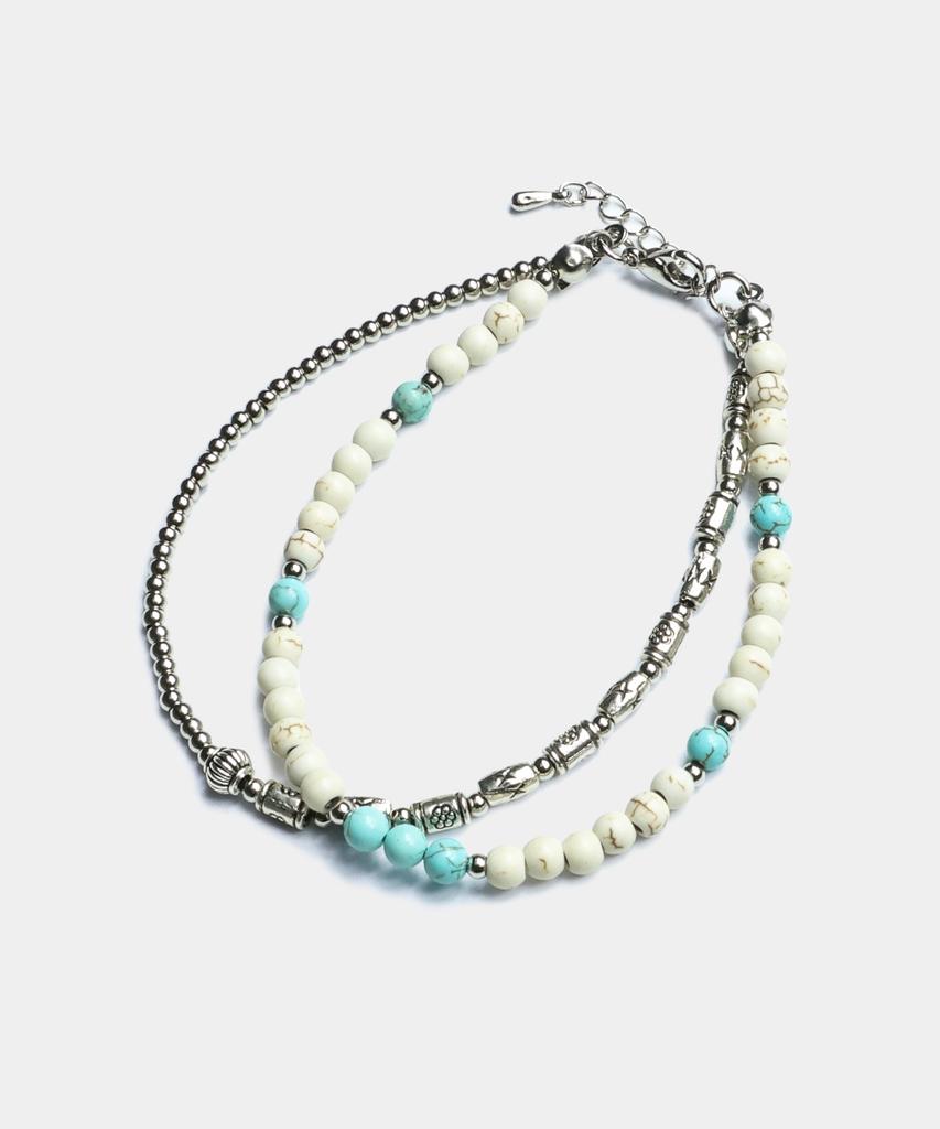 Trip Le Sens Seed Stone And Pearl Bracelet_Turquoise Stone