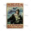 Artisian Flying Metal Sign Pilot Tin Plaque Flight Attendant Decorative Poster Wall Decor Garage Bar Pub Club Hotel Cafe Kitchen