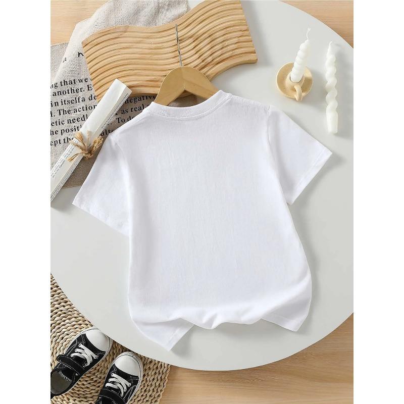 European sizes little boys Short Sleeve T-Shirt Soft & Comfortable Everyday Top, Suitable for home, outdoor, and sports activities