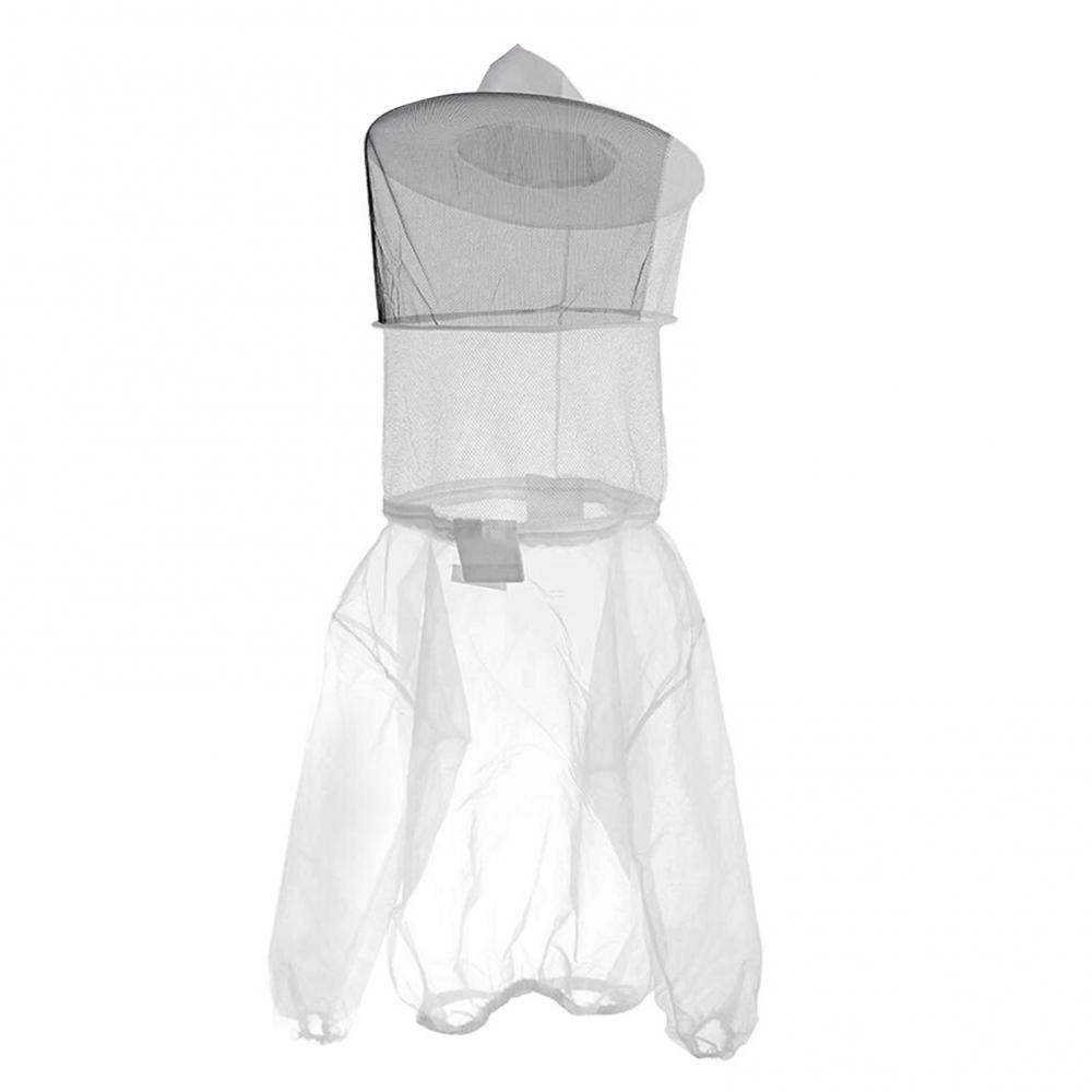Breathable Beekeeping Suit with Mesh Hat - White Nylon