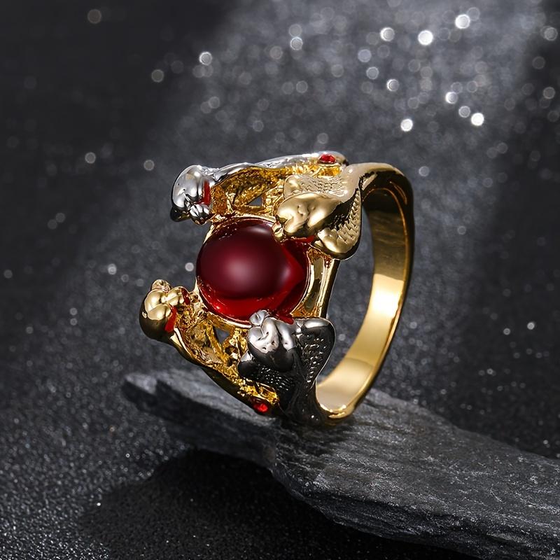 

A Golden Plated 18K Jewelry, Exquisite Instagram Cubic Zirconia Snake Ring, Fashionable And Simple, Casual, Retro Trend, Versatile for Men, Women, Cou 11 золотистый