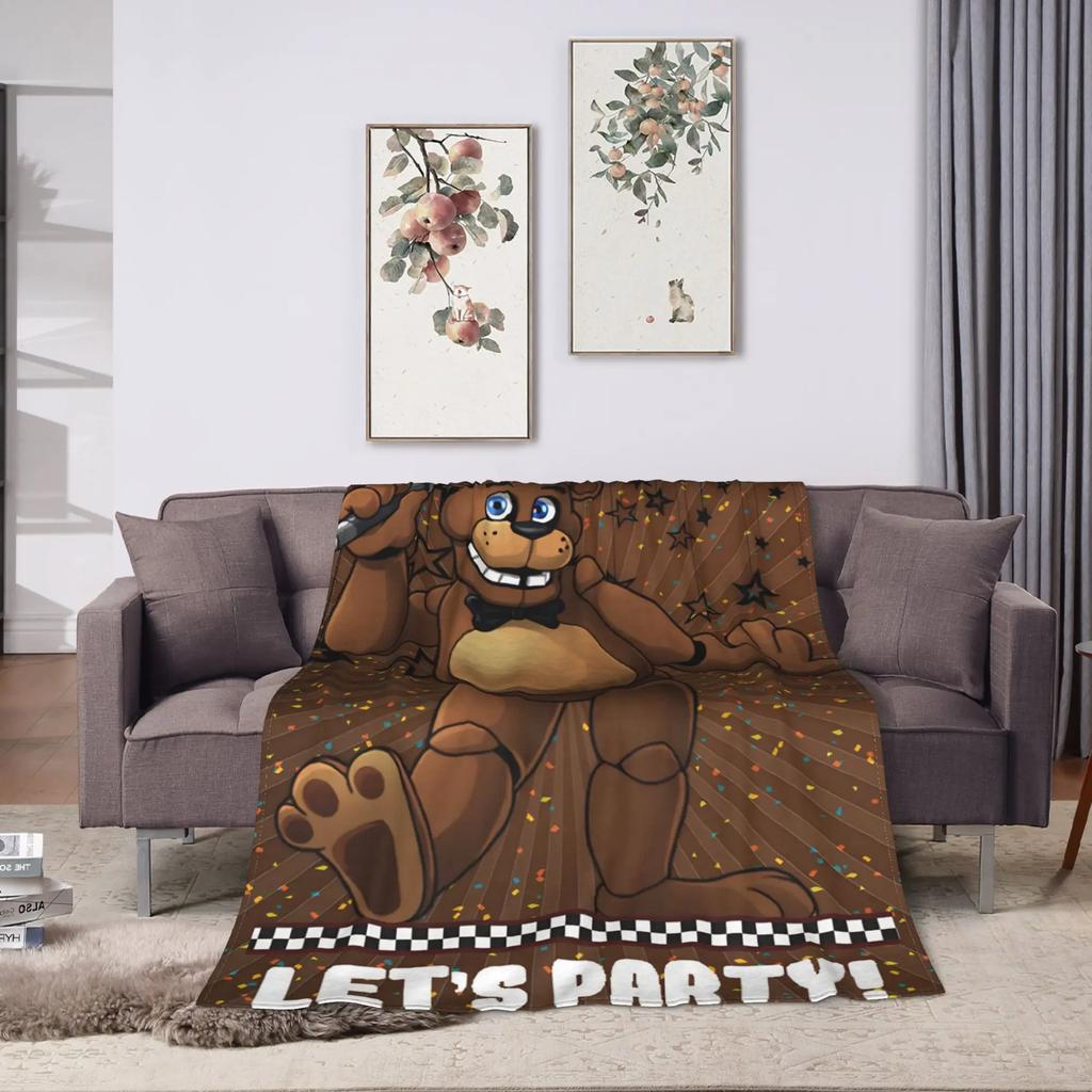Freddys Springtrap Fleecedecke Winter Warm Atmungsaktiv Überwurf für Zuhause Schlafzimmer Bettüberwurf FNAF Spiel Fan Geschenk