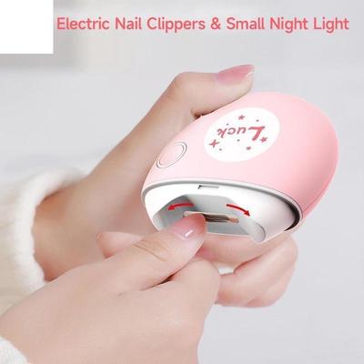 Automatic Electric Nail Clipper Cute Nail Scissors & Small Night Light Rechargeable Anti-Splash Manicure Nail Trimmer