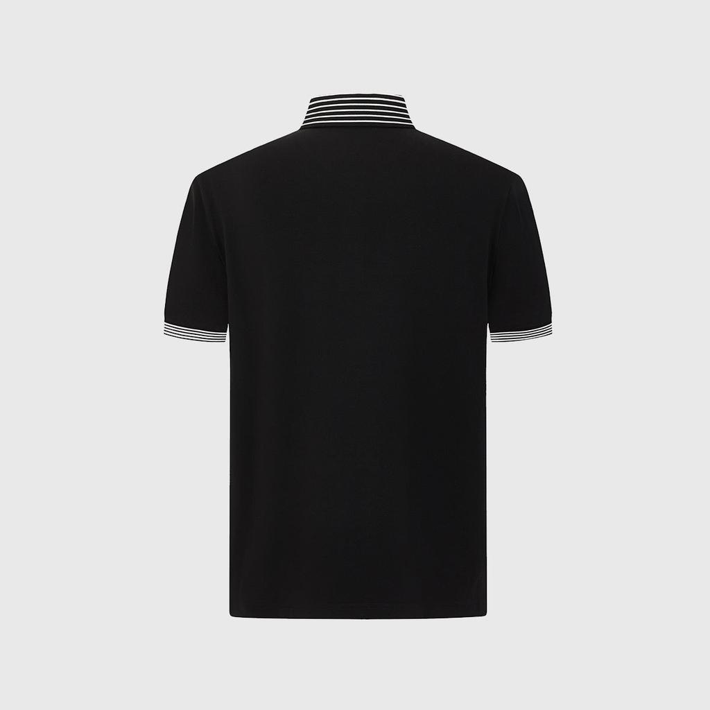 Classic and Versatile Men's Short Sleeved Polo Shirt for Spring and Summer, Featuring Fashionable Contrasting Colors with Letter Logos