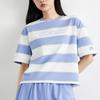 Anta Lifestyle Series Logo Letter Striped Round Neck Loose Short Sleeve T-Shirt Women T-Shirt Lilac 162328141-1