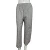 Women Casual Trousers Mid-rise Jacquard Striped Print Long Pants with Pockets Straight Fit Oxford Cloth Pants